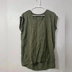 Versona hunter green smocked blouse!